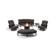 Stirling 8 Piece Canvas Coal Curved Sofa Firepit/Chat Group - The Great Escape