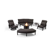 Stirling 8 Piece Canvas Coal Curved Sofa Firepit/Chat Group - The Great Escape