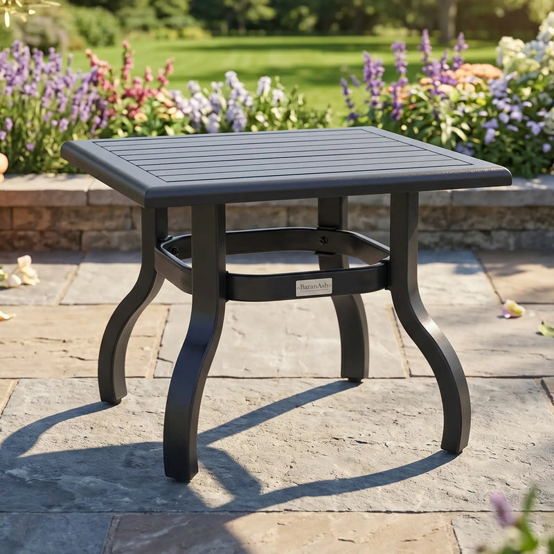 23 Inch Square Black Farnham Slat Coffee Table - The Great Escape