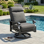 Stirling Cushioned Swivel Rocker - Canvas Coal - The Great Escape