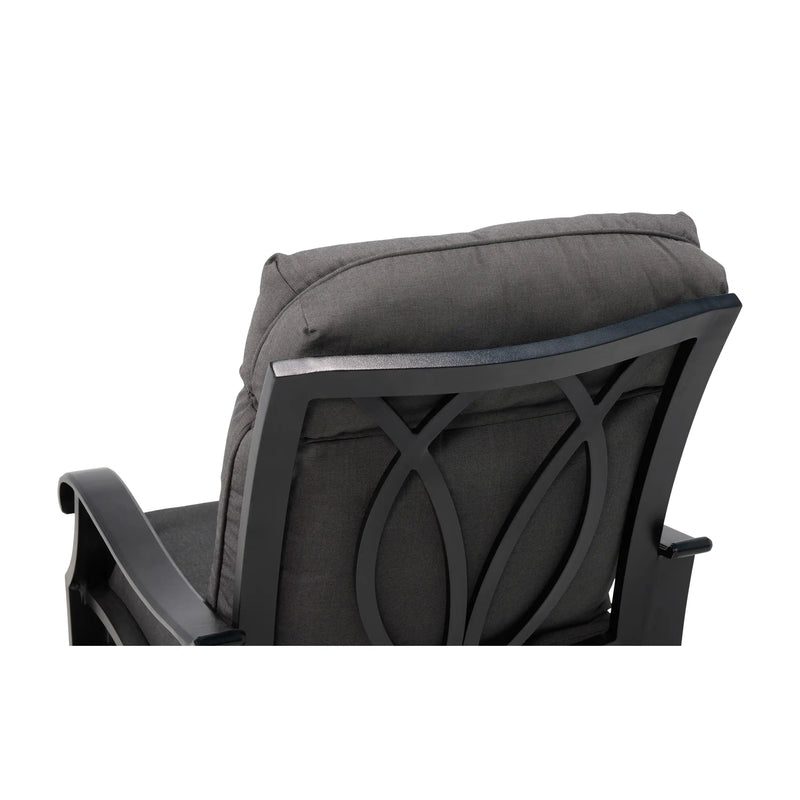Stirling Black High Back Cushion Swivel Rocker - The Great Escape