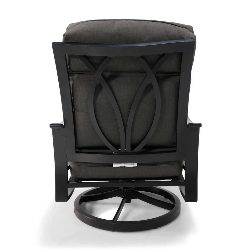 Stirling Black High Back Cushion Swivel Rocker - The Great Escape
