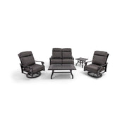 Stirling 5 Piece Canvas Coal Loveseat Chat Group - The Great Escape
