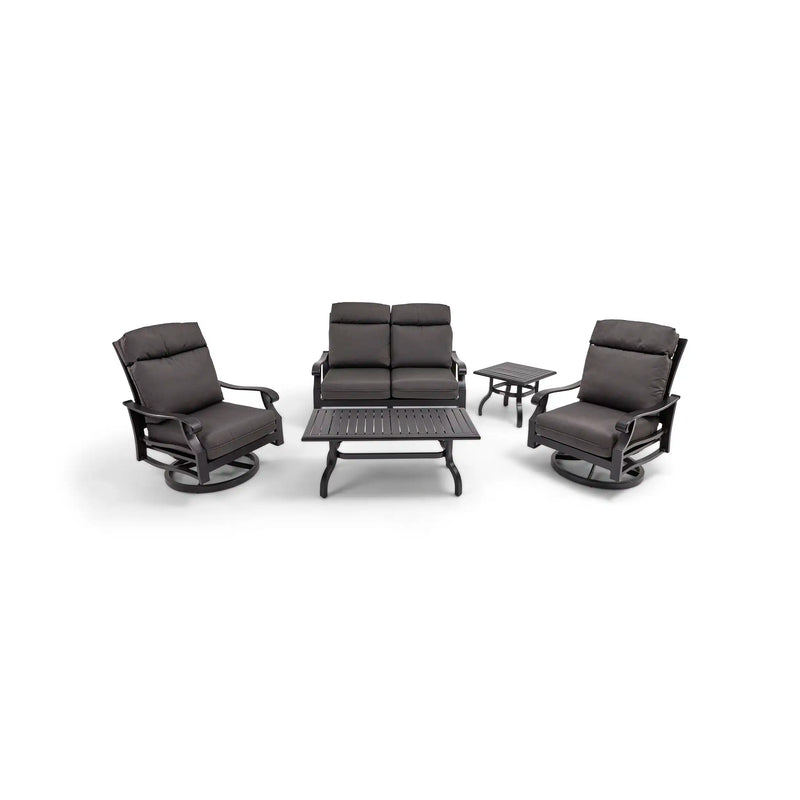 Stirling 5 Piece Canvas Coal Loveseat Chat Group - The Great Escape