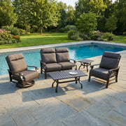 Stirling 5 Piece Canvas Coal Loveseat Chat Group - The Great Escape