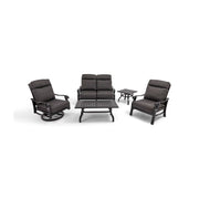 Stirling 5 Piece Canvas Coal Loveseat Chat Group - The Great Escape