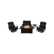 Stirling 5 Piece Canvas Coal Loveseat Firepit/Chat Group - The Great Escape
