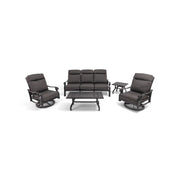 Stirling 5 Piece Canvas Coal Sofa Chat Group - The Great Escape