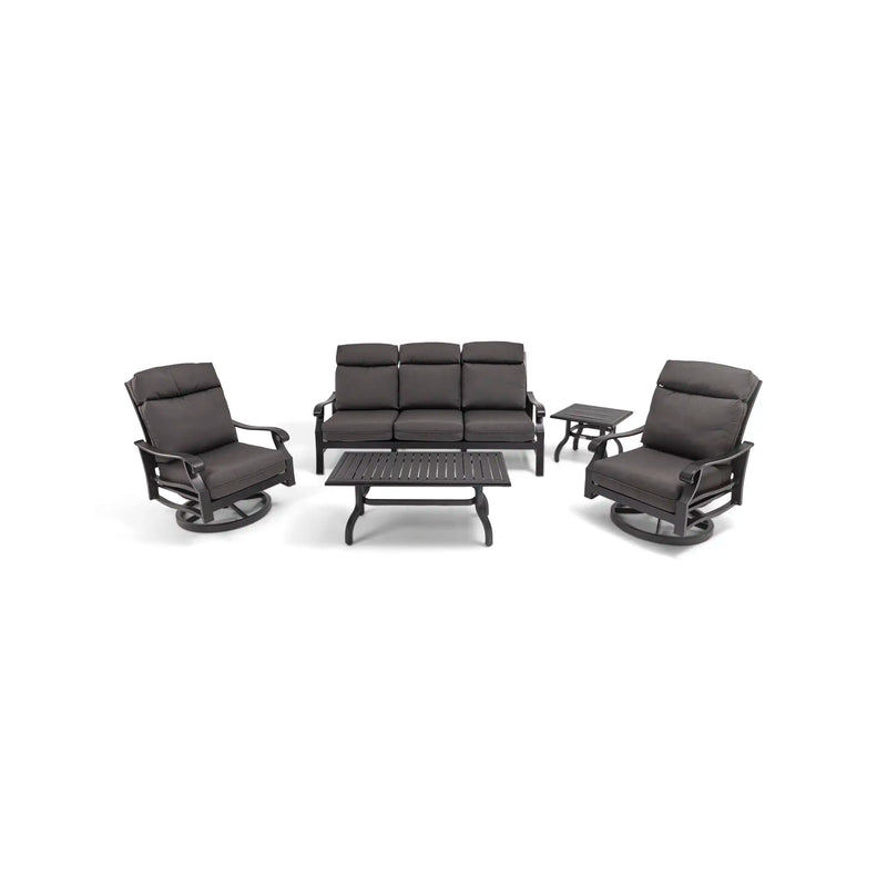 Stirling 5 Piece Canvas Coal Sofa Chat Group - The Great Escape