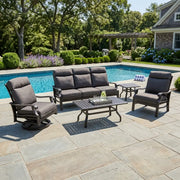 Stirling 5 Piece Canvas Coal Sofa Chat Group - The Great Escape