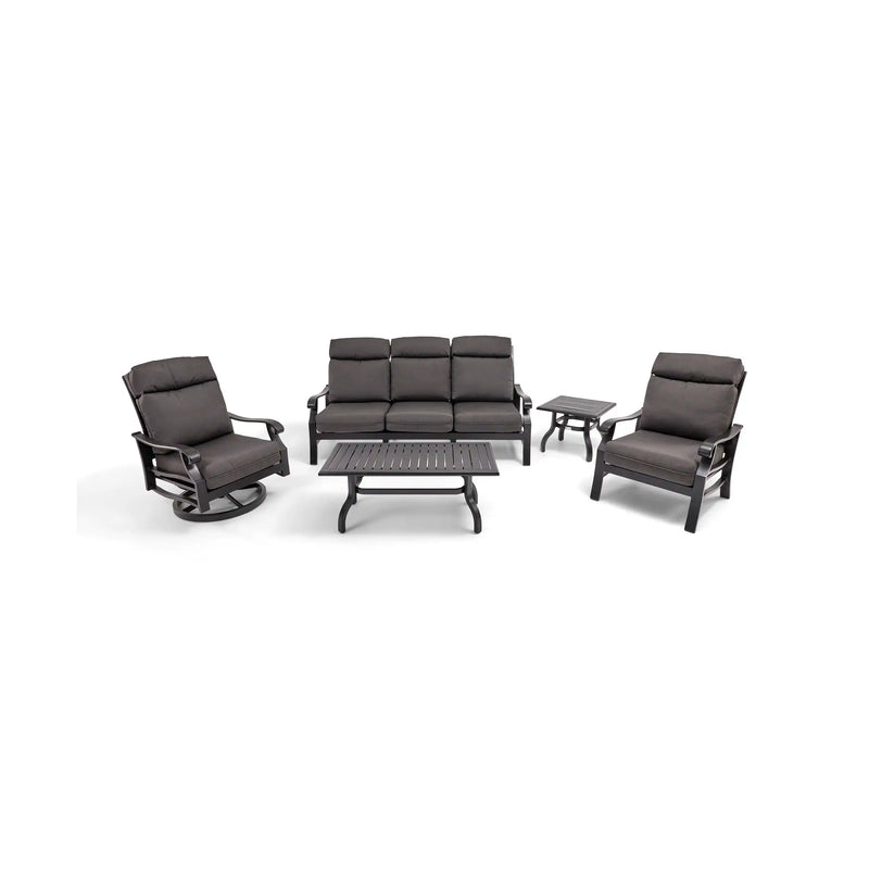 Stirling 5 Piece Canvas Coal Sofa Chat Group - The Great Escape