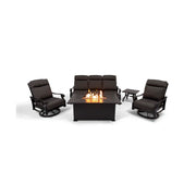 Stirling 5 Piece Canvas Coal Sofa Firepit/Chat Group - The Great Escape
