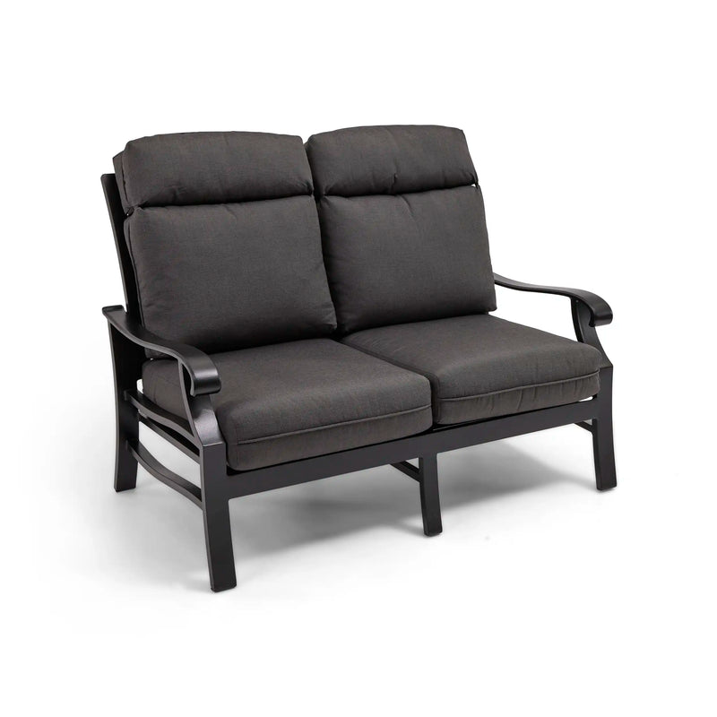 Stirling Canvas Coal Loveseat - The Great Escape