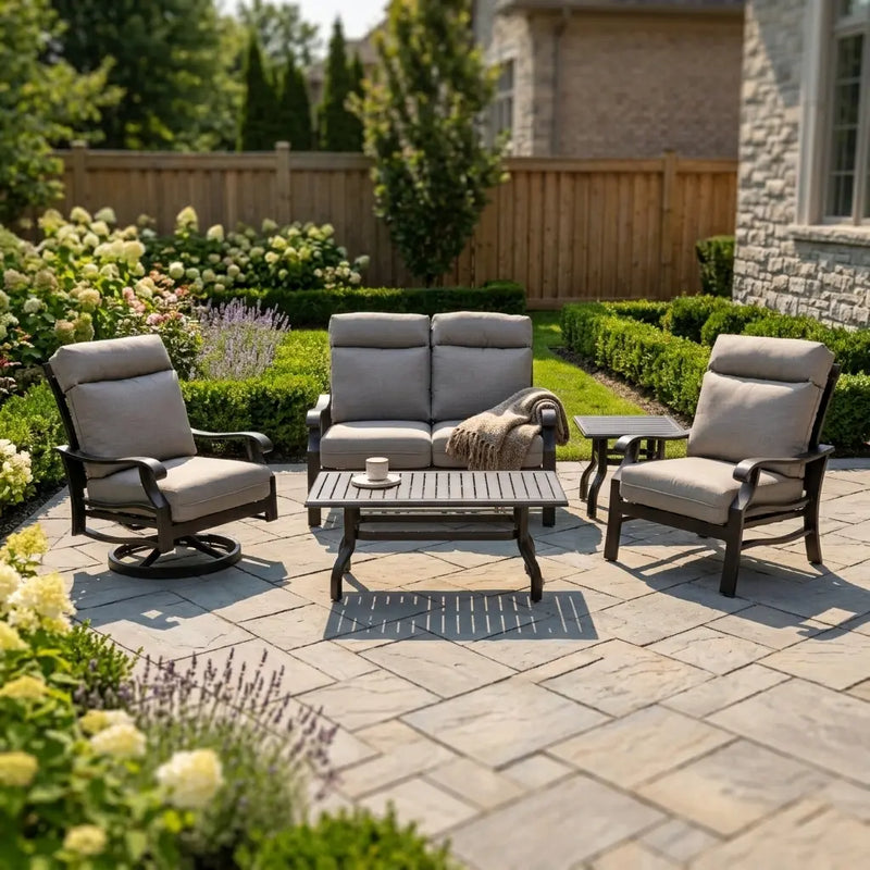Stirling 5 Piece Makar Oyster Loveseat Chat Group - The Great Escape