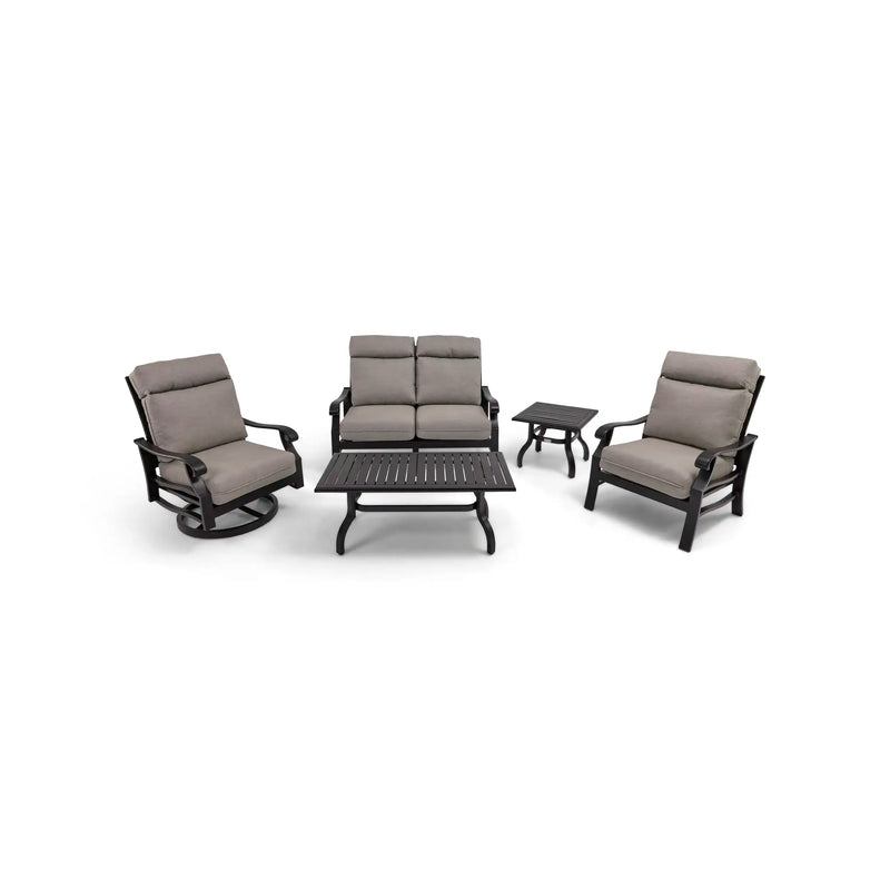 Stirling 5 Piece Makar Oyster Loveseat Chat Group - The Great Escape