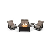Stirling 5 Piece Makar Oyster Loveseat Firepit Chat Group - The Great Escape