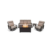 Stirling 5 Piece Makar Oyster Sofa Firepit Chat Group - The Great Escape