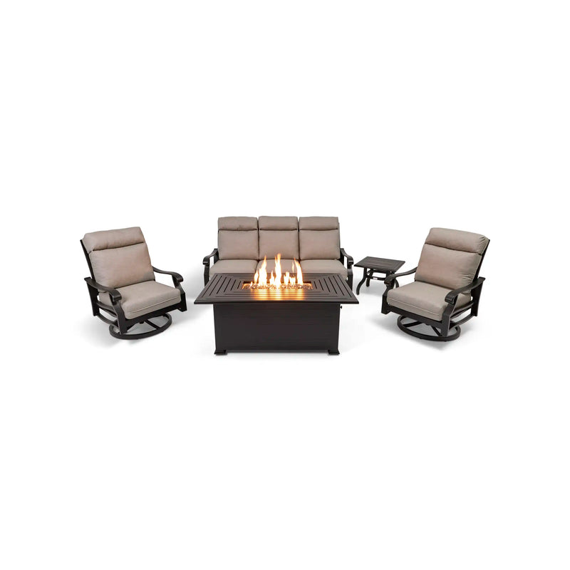 Stirling 5 Piece Makar Oyster Sofa Firepit Chat Group - The Great Escape
