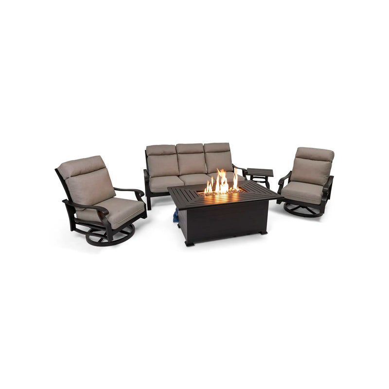 Stirling 5 Piece Makar Oyster Sofa Firepit Chat Group - The Great Escape