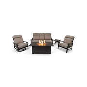 Stirling 5 Piece Makar Oyster Sofa Firepit Chat Group - The Great Escape