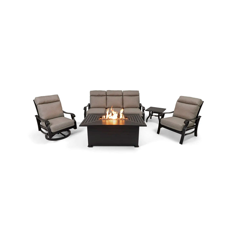 Stirling 5 Piece Makar Oyster Sofa Firepit Chat Group - The Great Escape