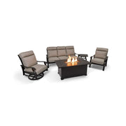 Stirling 5 Piece Makar Oyster Sofa Firepit Chat Group - The Great Escape