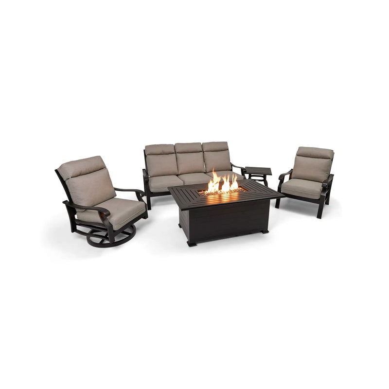 Stirling 5 Piece Makar Oyster Sofa Firepit Chat Group - The Great Escape