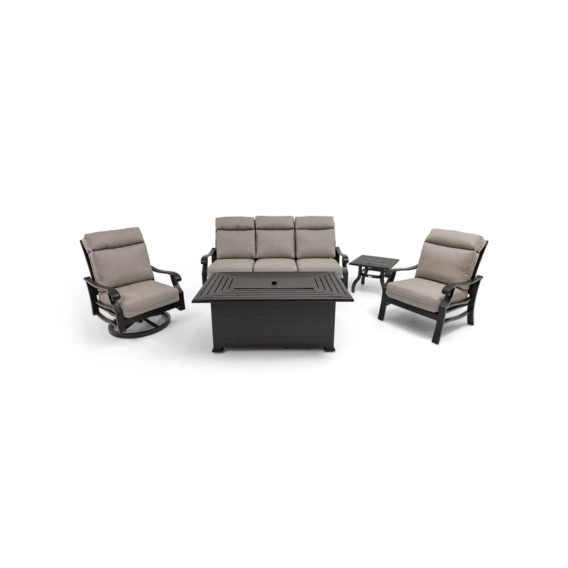 Stirling 5 Piece Makar Oyster Sofa Firepit Chat Group - The Great Escape