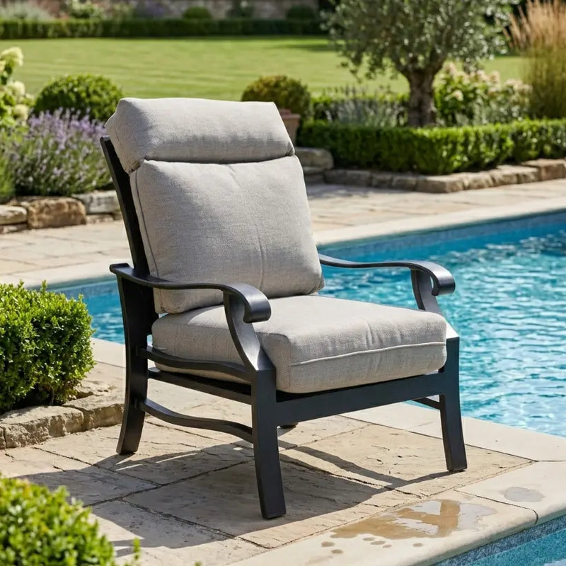 Stirling Cushioned Lounge Chair - Makar Oyster - The Great Escape