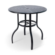 42 Inch Round Black Farnham Slat Bar Height Table - The Great Escape