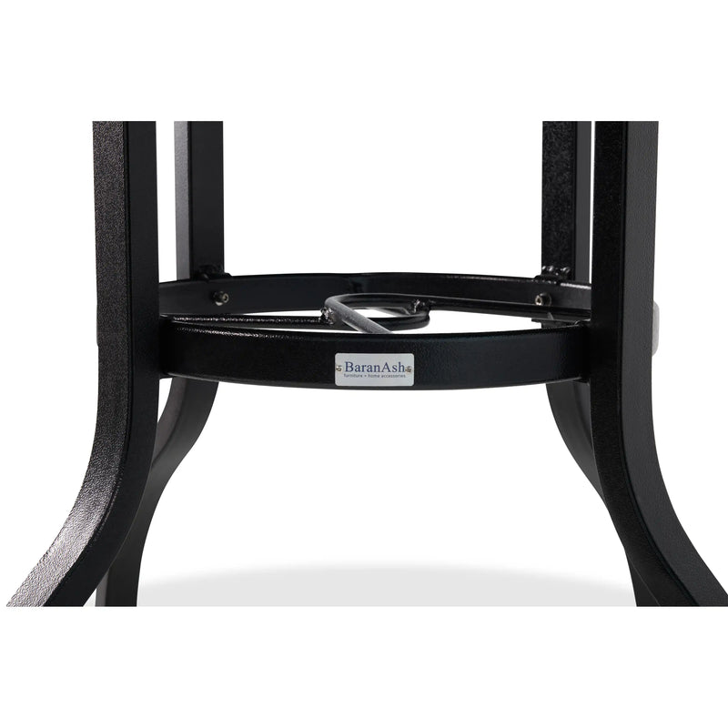 42 Inch Round Black Farnham Slat Bar Height Table - The Great Escape