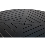 42 Inch Round Black Farnham Slat Bar Height Table - The Great Escape