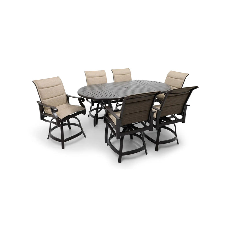 Stirling 7 Piece Padded Sling Counter Height Group - The Great Escape