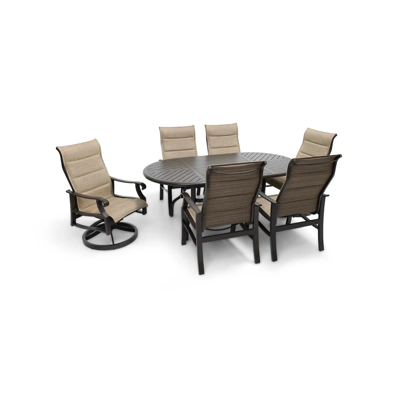Stirling 7 Piece Padded Sling Oval Dining Group - The Great Escape