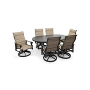 Stirling 7 Piece Padded Sling Oval Dining Group - The Great Escape