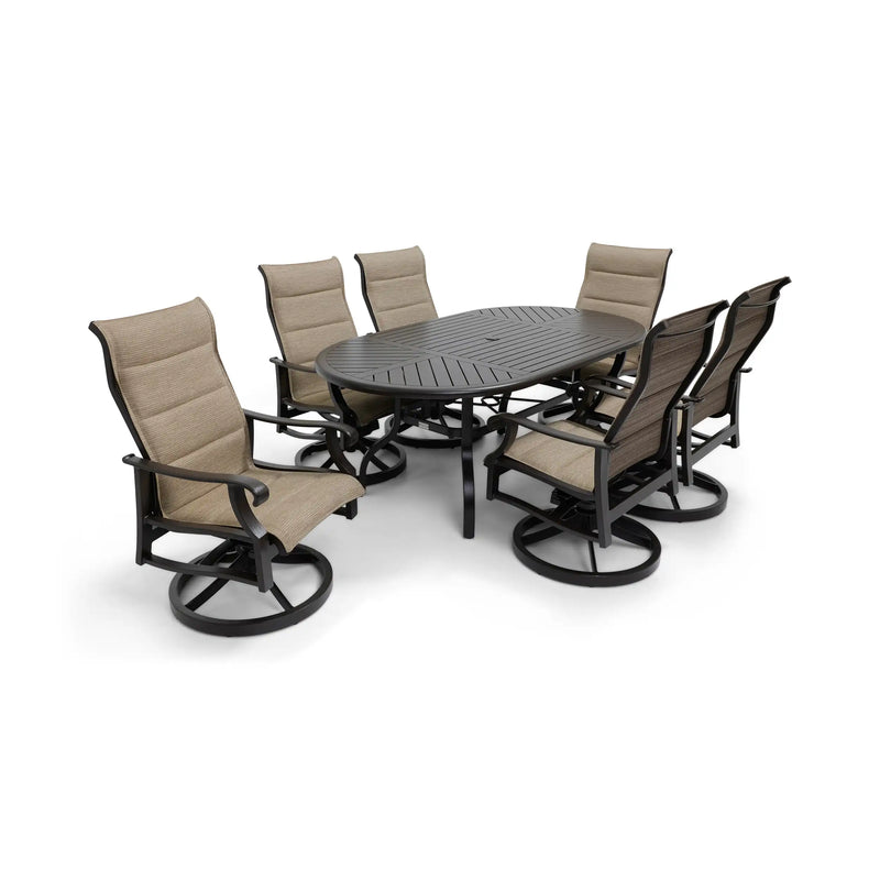 Stirling 7 Piece Padded Sling Oval Dining Group - The Great Escape