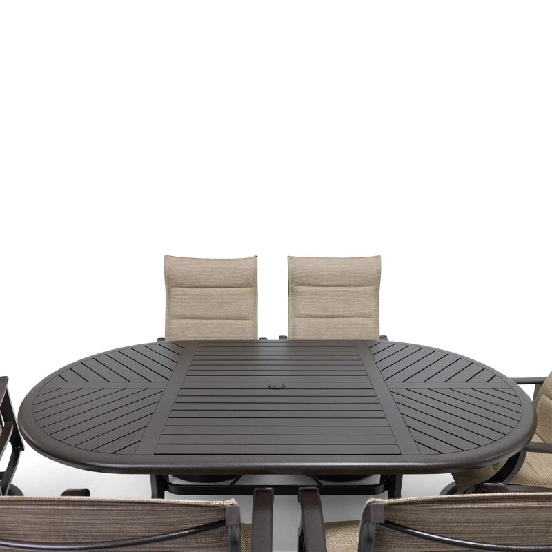 Stirling 7 Piece Padded Sling Oval Dining Group - The Great Escape