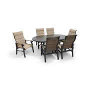 Stirling 7 Piece Padded Sling Oval Dining Group - The Great Escape