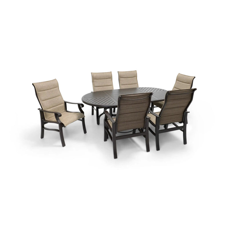 Stirling 7 Piece Padded Sling Oval Dining Group - The Great Escape