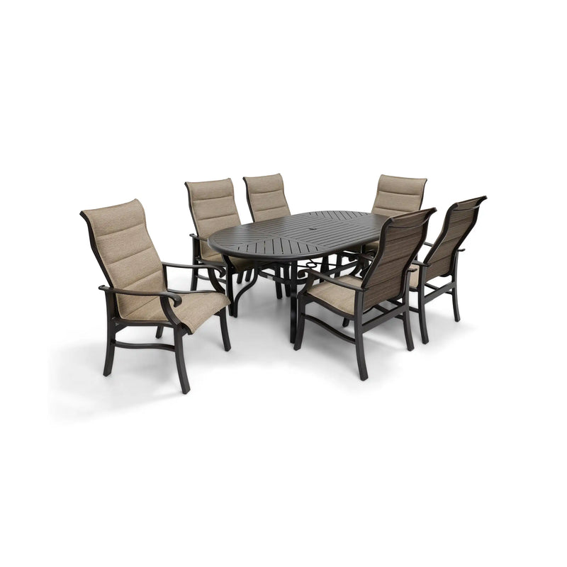 Stirling 7 Piece Padded Sling Oval Dining Group - The Great Escape