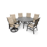 Stirling 7 Piece Padded Sling Round Dining Group - The Great Escape