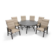 Stirling 7 Piece Padded Sling Round Dining Group - The Great Escape