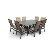 Stirling 9 Piece Padded Sling Dining Group W/ 60"x84" Rect. Table - The Great Escape