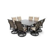 Stirling 9 Piece Padded Sling Square Dining Group - The Great Escape