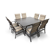 Stirling 9 Piece Padded Sling Square Dining Group - The Great Escape
