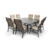 Stirling 9 Piece Padded Sling Square Dining Group - The Great Escape