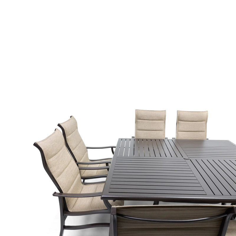 Stirling 9 Piece Padded Sling Square Dining Group - The Great Escape