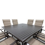 Stirling 9 Piece Padded Sling Square Dining Group - The Great Escape