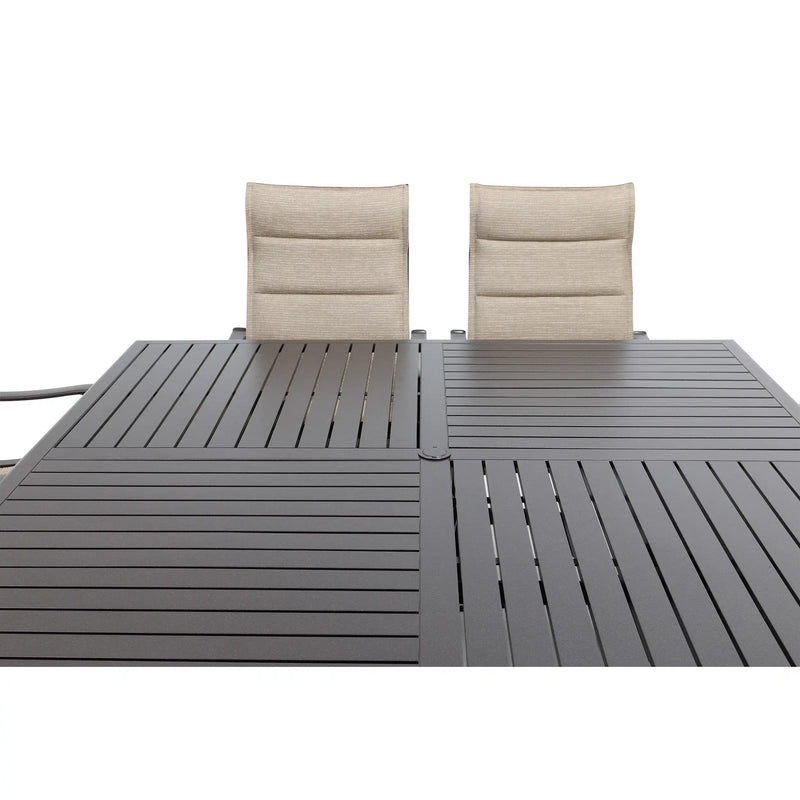 Stirling 9 Piece Padded Sling Square Dining Group - The Great Escape