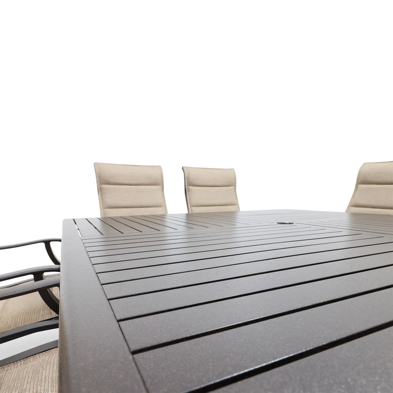 Stirling 9 Piece Padded Sling Square Dining Group - The Great Escape